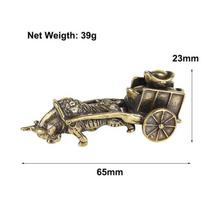Retro Bull Cart Figurine Pure Copper Feng Shui Ornament Traditional Chinese Folk Craft Lucky Home Decoration Accessories