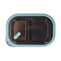 2 Compartment Portable Lunch Box Stainless Steel Double Layer Lunch Container  For Office žalia