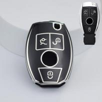 TPU Automobilio Raktų Dėklas Dangtelis Raktų Krepšys Mercedes Benz A B C S Klasės AMG GLA CLA GLC W176 W221 W204 W205 Laikiklis Korpusas Raktų Pakabukas juoda