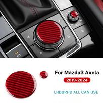 Tikras minkštas anglies pluošto lipdukas Mazda 3 Axela 2019-2025/CX-30 2020-2025/CX-50 2025-2025 automobiliui, centrinės konsolės rankenėlės apdaila Style27