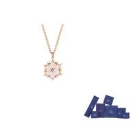 Swarovski Magic Snowflake Faux Crystal Stone Necklaces Womens Rose Gold/White F-Original brand box (color random) auksas