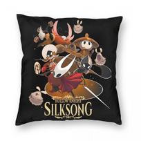 Hollow Knight Silksong The Hornet Pillowcase Printed Polyester Cushion Cover Gift Throw Pillow Case Cover Bedroom Square 40*40Cm Peach skin 18*18(CM)-1Pcs black