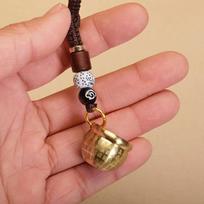 Chinese Feng Shui Gourd Keychain With Five Emperors Money Lucky Pendant Creative Wealth Key Ring Home Office Women Men Bag Charm C