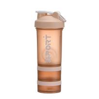 500ML 3-layer Sports Water Bottle Protein Shaker Outdoor Travel Portable Leakproof Drinkware Plastic My Drink Bottle BPA Free 0.5L