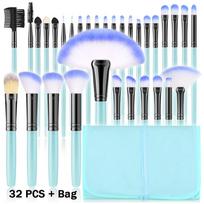 8-32pcs Blue Makeup Brush Set Soft Fluffy Premium Professional Cosmetic Foundation Powder Eyeshadow Blending Beauty Tool