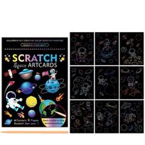Braižymo kortelių popierius Dinozaurų piešimo lentos Menas Tapyba Popierius Scratch Art Tapyba Popierinių kortelių rinkinys Space