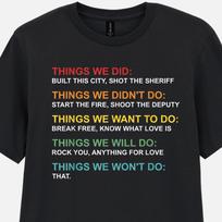 Funny Things We Did T-Shirt Lyrics Graphic Fun Men's Music Tee Unisex S-2XL 4XL