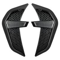 Car Side Air Fender Intake Vent Spoiler Cover Black TPU Shark Gilles Trim Universal Carbon Fiber Pattern Car Side Exterior Accessories NO Logo juoda