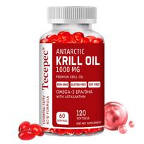 Antarctic Krill Oil 1000mg - Omega-3 EPA & DHA Essential Fatty Acids Supplement with Astaxanthin 120PCS