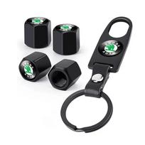 FHQD2 for skoda octavia a5 a4 mk1 fabia superb rapid mk3 yeti Kodiaq Car Suede Key Chain with Wheel Tire Valve Caps Car Accessories