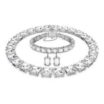 Swarovski Fashion trendy versatile exquisite set mixed cut Millenia rhodium plated necklace women's silver white 5656351 sidabras