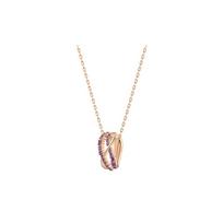 Swarovski Twist Rows Necklace Women's Purple/Rose Gold Plated 5563907 auksas