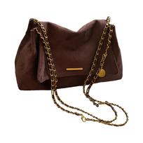 Women's Tote Bag Large Capacity Shoulder Crossbody Bag with Chain Strap Vintage Design for Daily Commute and Office