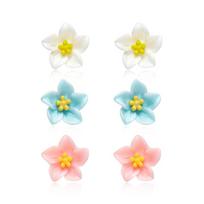 Barbie [Spring Flower Cluster] Dopamine Vibrant Color Block Flower Earrings Resin Earrings for Women BIE060418 balta