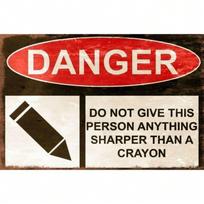 Vintage Retro Danger Metal Sign Man Cave Office Wall Decor Gift