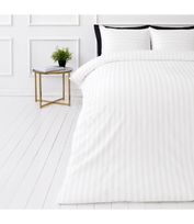 Premium satino patalynės komplektas „White Stripe Sateen“ (70x80 cm)