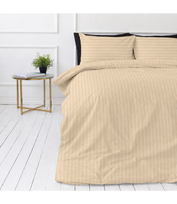 Premium satino patalynės komplektas „Champagne Stripe Sateen“ (200x220 cm)
