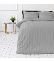 Premium satino patalynės komplektas „Silver Stripe Sateen“ (140x200 cm)