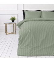 Premium satino patalynės komplektas „Pistachio Stripe Sateen“ (50x70 cm)