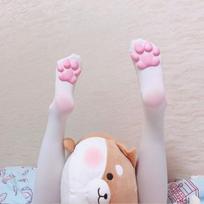 2021 Newest Cat Paw Socks Kawaii 3D Cat Paw Toe Beanie Cute Gift Lolita Pawpads Cosplay Cat Paw Pad Thigh High Socks balta