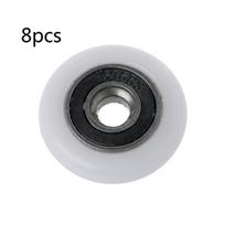 8 vienetai baltas plastikinis guolis-plieninis rutulinis guolis-ritininis ratukas kreipianysis skriemulys-ritininis apvalus ratukas stiklinėms durims langui 25mm
