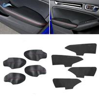 Door Panel Leather Covers For Honda Civic 11th Gen  2022 4pcs Car Interior Door Armrest Panels Cover Trim Armrest Black-red