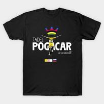 Men Black Print T-shirt King Tadej No-Cut Transfer Paper Print Cotton Tshirt L juoda