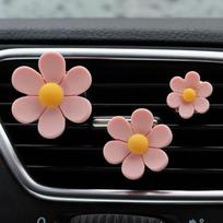 3 vnt./rinkinys lydinio automobilio kvepalų dekoratyvinis klipsas Automobilio interjero dekoracija Gėlytės kvapnus laikiklis Automobilio žalia