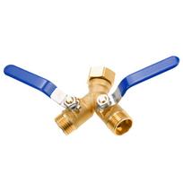 Heavy Duty Y Valve Solid Brass Splitter 3/4 Inch Threaded Full Flow Diverter with Long Handle Operation Dual Outlet Connector