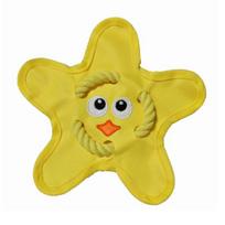 Star-Shaped Dog Flying Disc Squeaky Crinkle Paper Interactive Dog Toy Heavy-duty Dog Chew Toy for Outdoor Training Fetch Catch Play geltona