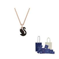 Swarovski gulbės pakabukas su grandinėle F-Branded gift bag juoda