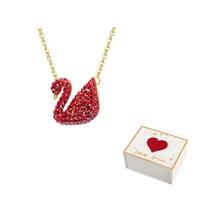 Swarovski gulės dirbtinio krištolo akmens karoliai moterims F-white gift box raudona