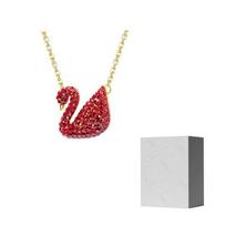 Swarovski gulės dirbtinio krištolo akmens karoliai moterims F-Camellia Gift Box raudona