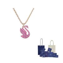 Previous Season Swan pendant necklace F (One Size Fits All)-Original Brand Box And Bag rožinė