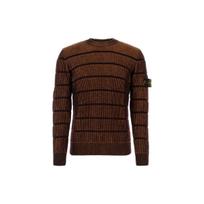 Stone Island Striped Crew Neck Knitted Long Sleeve Sweater Men sweater Brown 7915513D1-V0011 XL