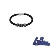 Swarovski dirbtinio kristalo akmenukų apyrankės vyriškos juodos L-Original brand box juoda