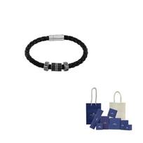 Swarovski dirbtinio kristalo akmenukų apyrankės vyriškos juodos M-Original Brand Box And Bag juoda