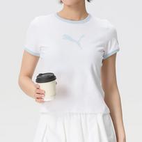 PUMA Women's Essential Short-Sleeve T-Shirt L balta