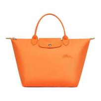 LONGCHAMP Le Pliage Vidutinė rankinė su siuvinėtu logotipu Basic Outfit (Package) oranžinė