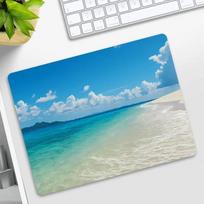 Small Waterproof Mouse Pad Office Home Travel Portable Non-Slip Washable Edge-Locked Mouse Mat 280x220x3mm Blue Ocean