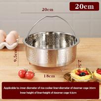 Stainless Steel Food Steamer Kitchen Ri Pressure Cooker Steaming Grid Drain Basket with Silicone Handle Cooking Acssories
