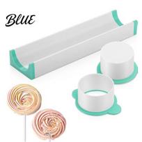 Cake Stick Molds Circle Pop Mold Set with 9 Inch Tray Easy Press balta/mėlyna