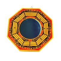 Ancient Bagua Feng Shui Mirror Stainless Steel Mirror Face Bagua Wooden Mirror  Fengshui Town House 16.5cm-Concave mirror