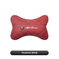 OQDRU1 Car Leather Seat Headrest Neck Pillow Support Soft Cushion For Alfa Romeo 156 159 Giulia MiTo 147 Stelvio 4C 8C Giulietta Disco