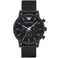Emporio Armani AR1968 Juodo ciferblato Chronografo vyriškas laikrodis 46mm juoda