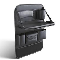 Multi-Pocket Rear Seat Organizer Premium Waterproof PU Leather Car Seat Back Pocket with Stain Proof Tablet Storage for Kids Tra