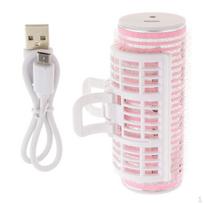 1 piece USB Rechargeable Hair Styling Roller Curler rožinė