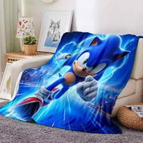 1 vnt. Sonic the Hedgehog pledas Lengvas flanelės užtiesalas sofai, lovai, kelionėms, stovyklavimui, svetainei, biurui, sofai, foteliui 150cmx200cm blue