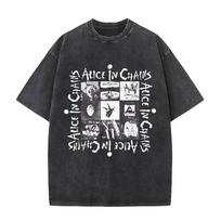 Skalbiama Vintažinė Roko Grupės Alice in Chains Albumo Viršelio Grafinis Spaudinys T-shirt Vyriški Moteriški Gotikiniai Punk Apvaliu Kaklu T-shirtai S