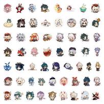 60pcs Game Anime Genshin Impact Cute Stickers Aesthetic Graffiti Decals Diy Laptop Phone Guitar Bike Skateboard Sticker Kids Toy Kid Friendly